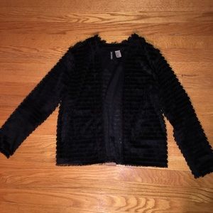 H&M Black Fringe Cardigan
